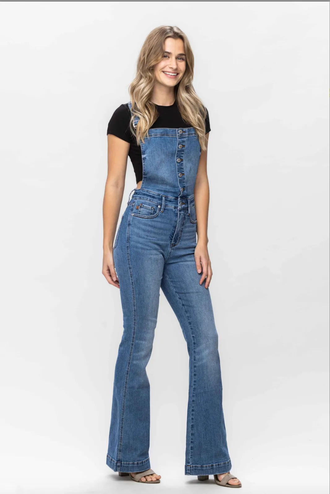 Judy Blue Tummy Control Overall Flare Jeans