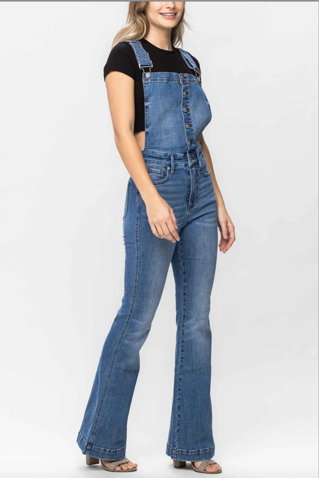 Judy Blue Tummy Control Overall Flare Jeans