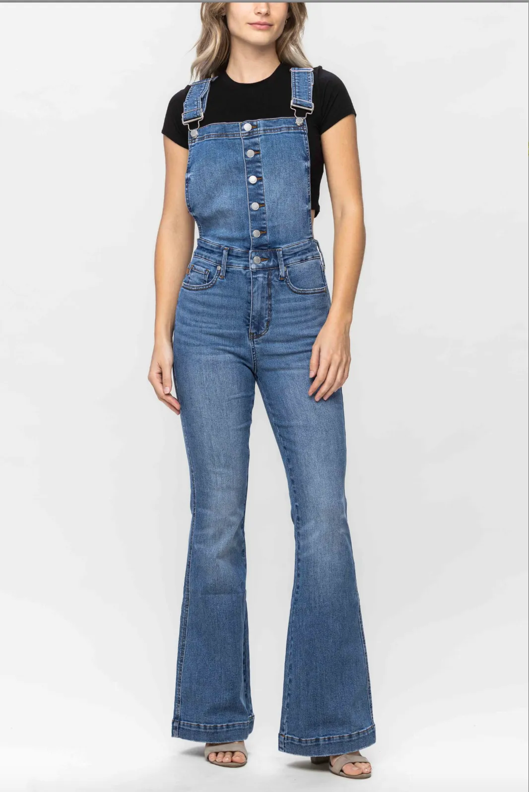 Judy Blue Tummy Control Overall Flare Jeans