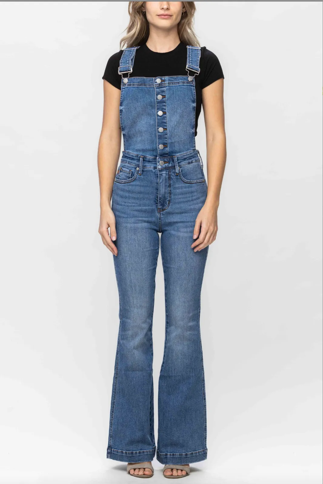 Judy Blue Tummy Control Overall Flare Jeans