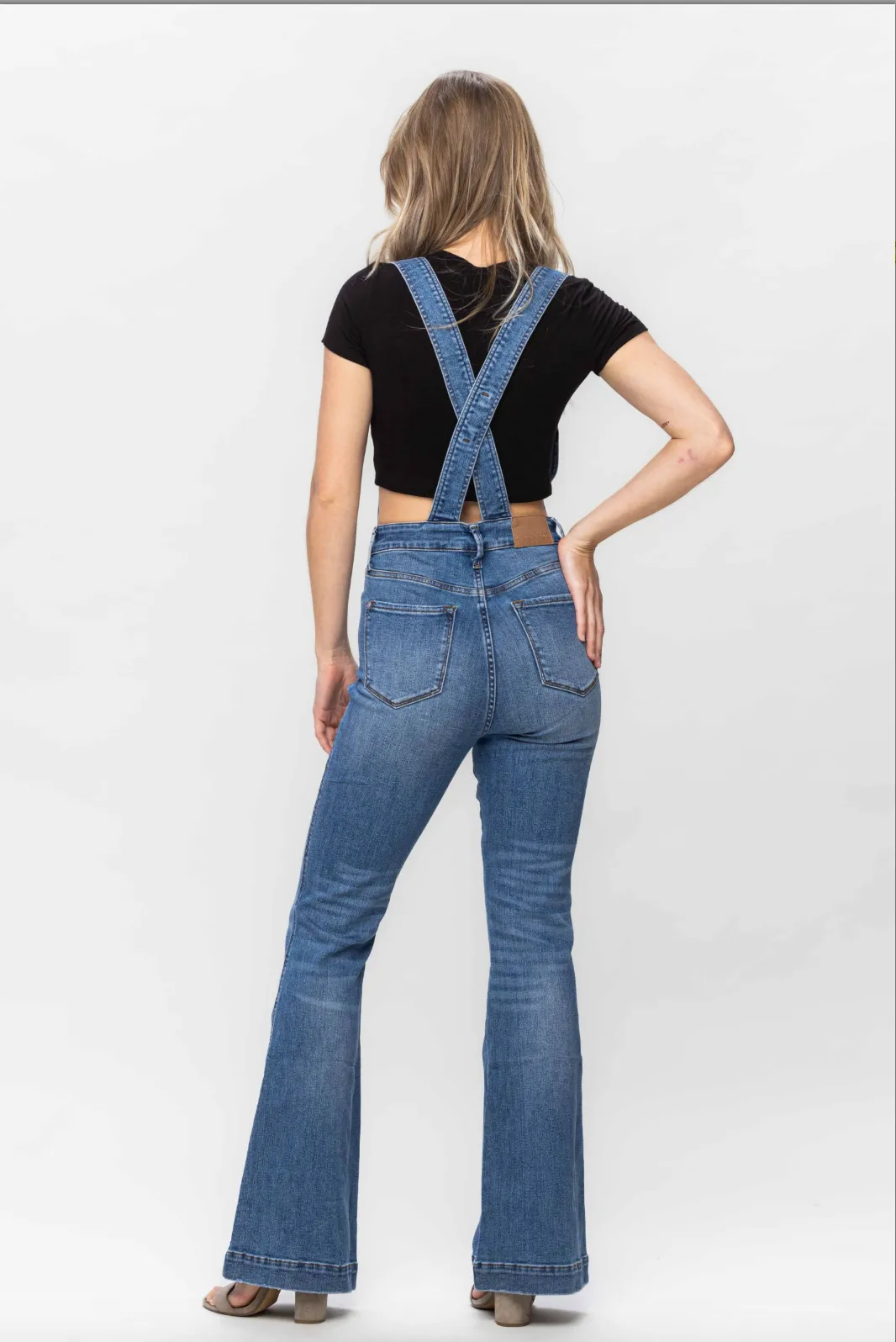 Judy Blue Tummy Control Overall Flare Jeans