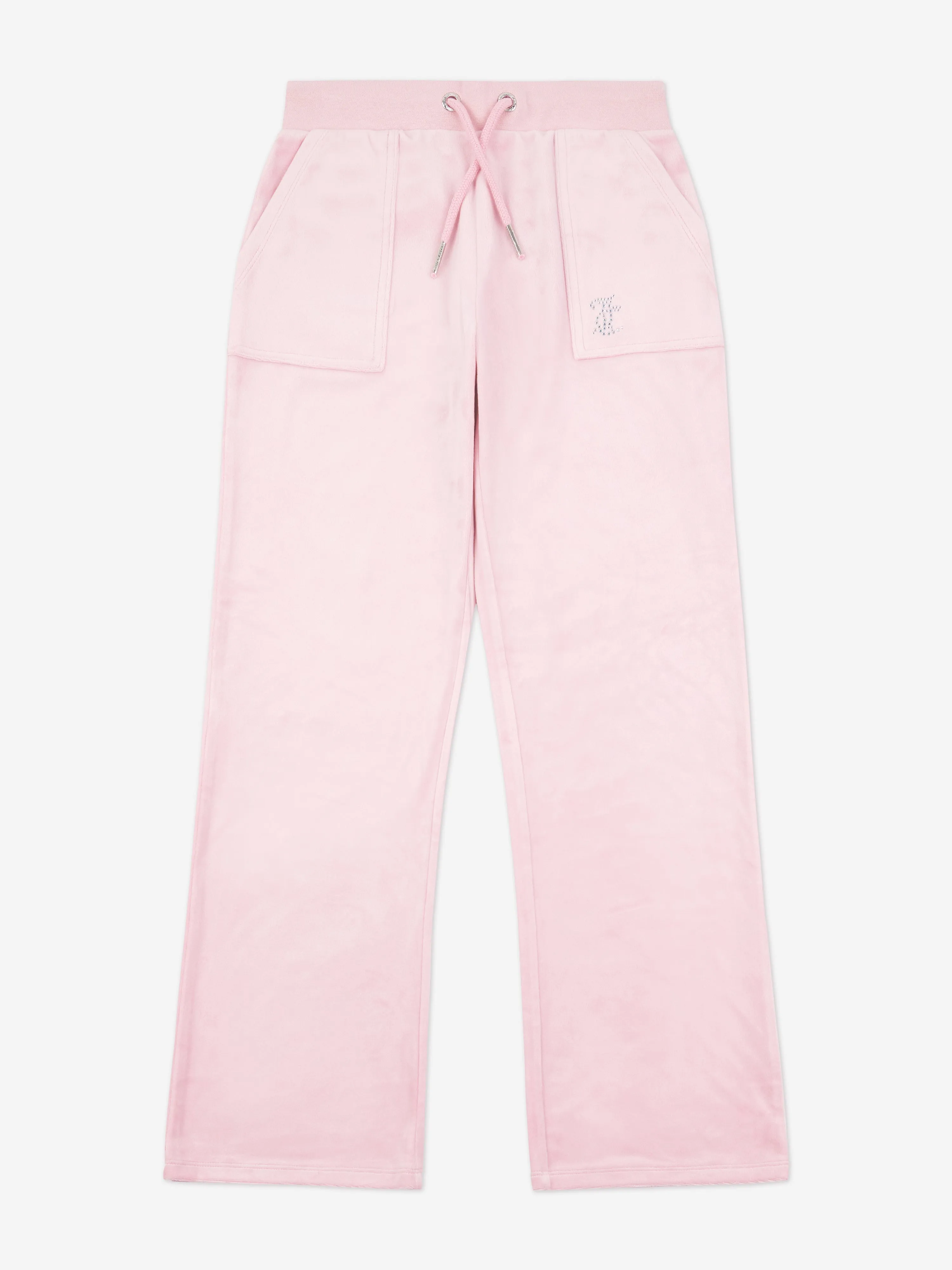 Juicy Couture Girls Diamante Logo Wide Leg Joggers in Pink