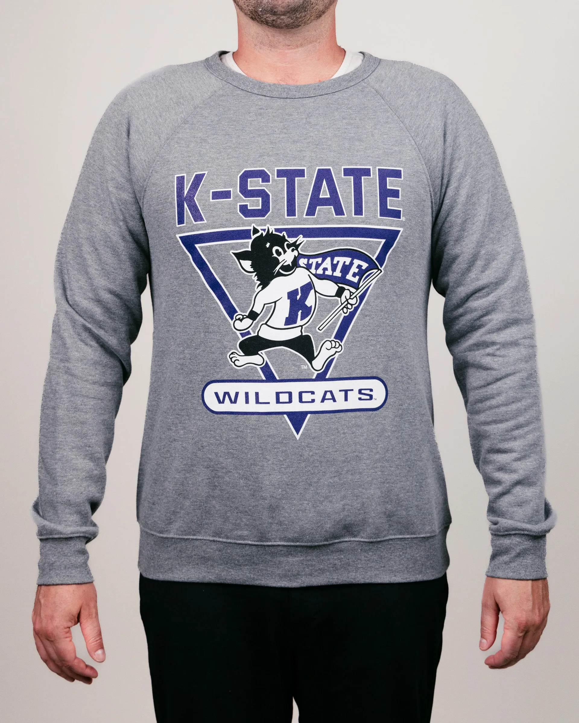 K-State Wildcats Victory Vintage Grey Crewneck