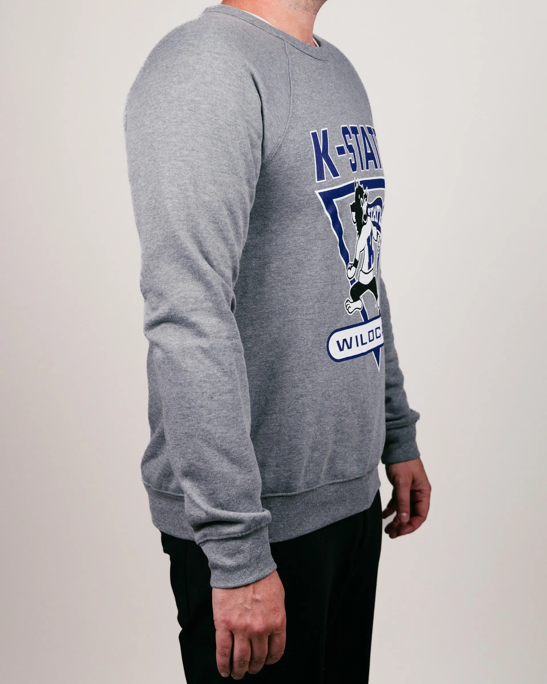 K-State Wildcats Victory Vintage Grey Crewneck