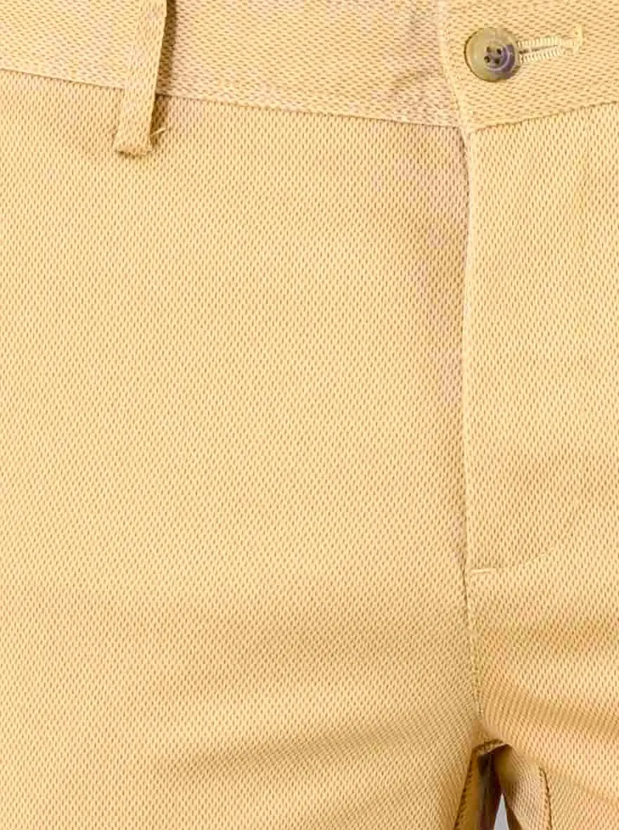 Khaki Self Textured Super Slim Fit Chinos | Greenfibre