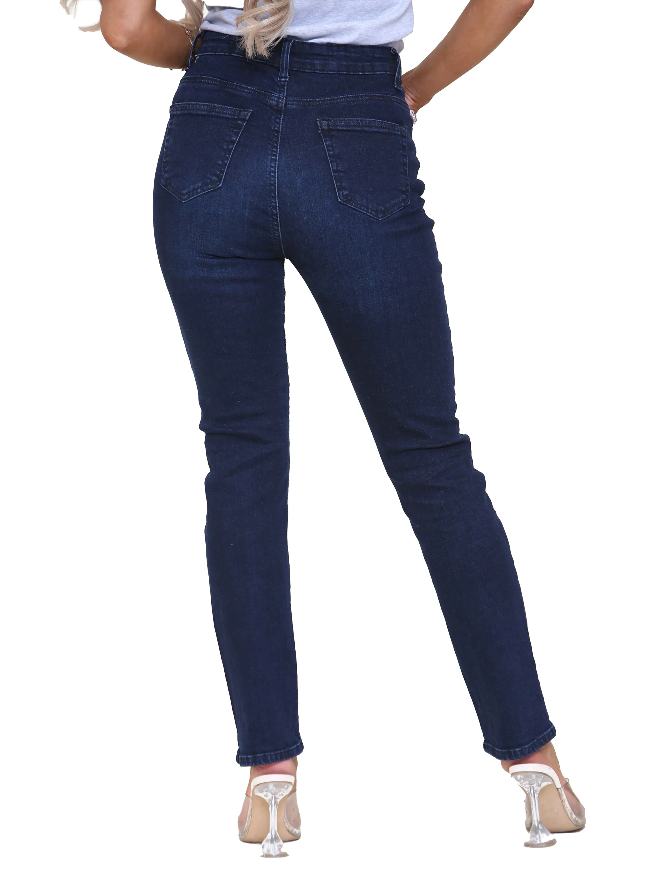 Kruze | Womens Straight Slim Denim Jeans