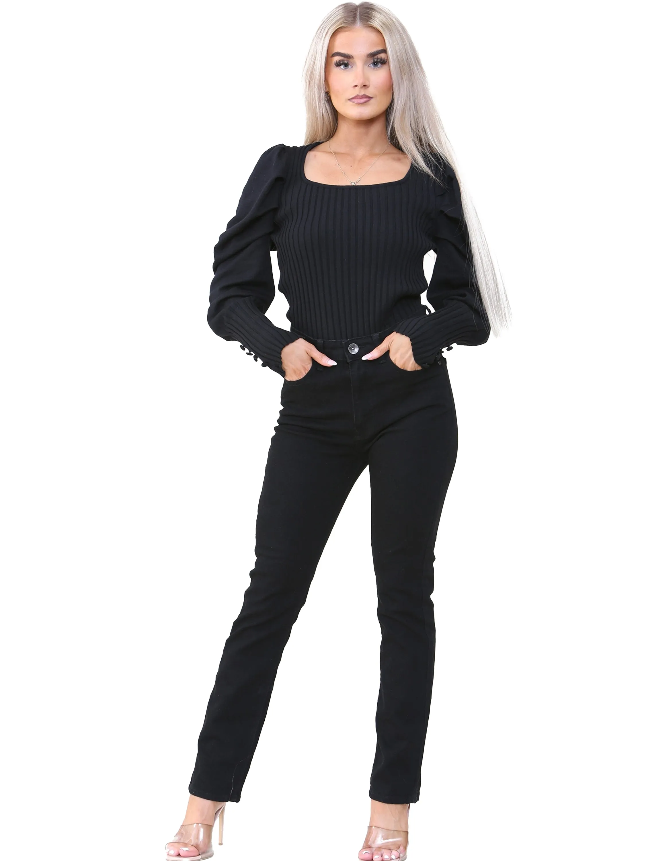 Kruze | Womens Straight Slim Denim Jeans