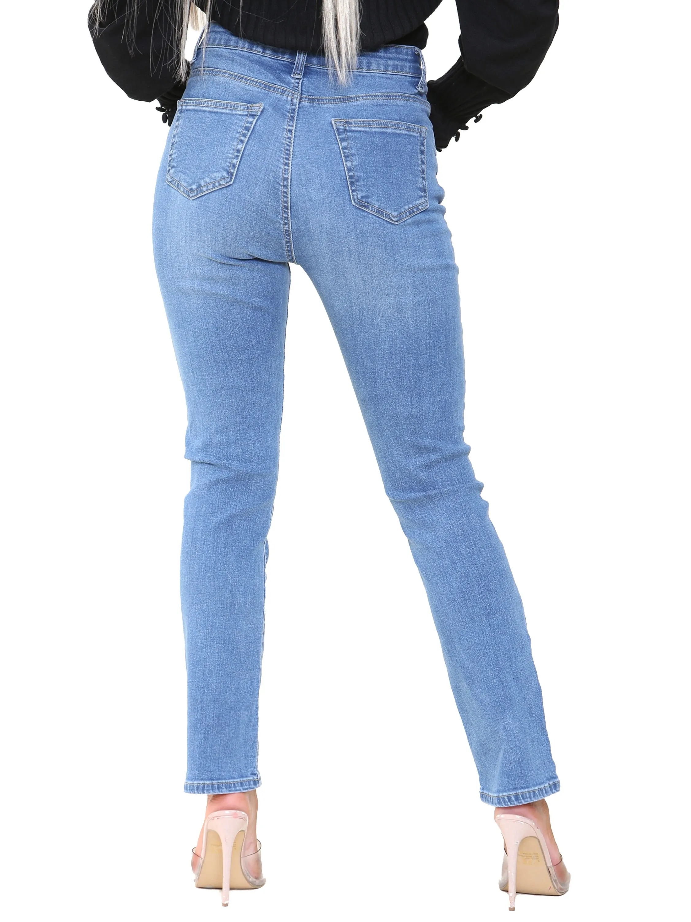 Kruze | Womens Straight Slim Denim Jeans