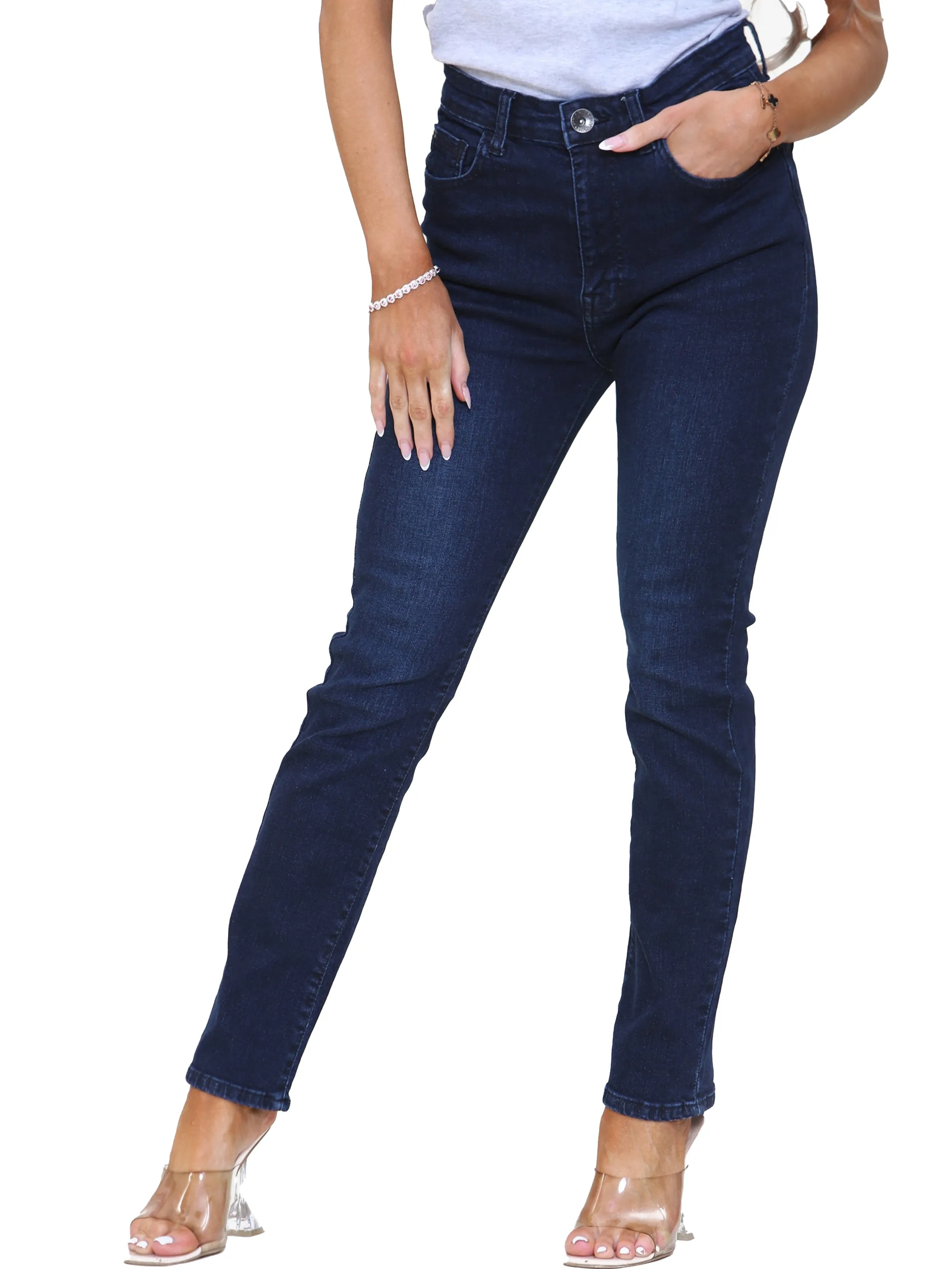 Kruze | Womens Straight Slim Denim Jeans