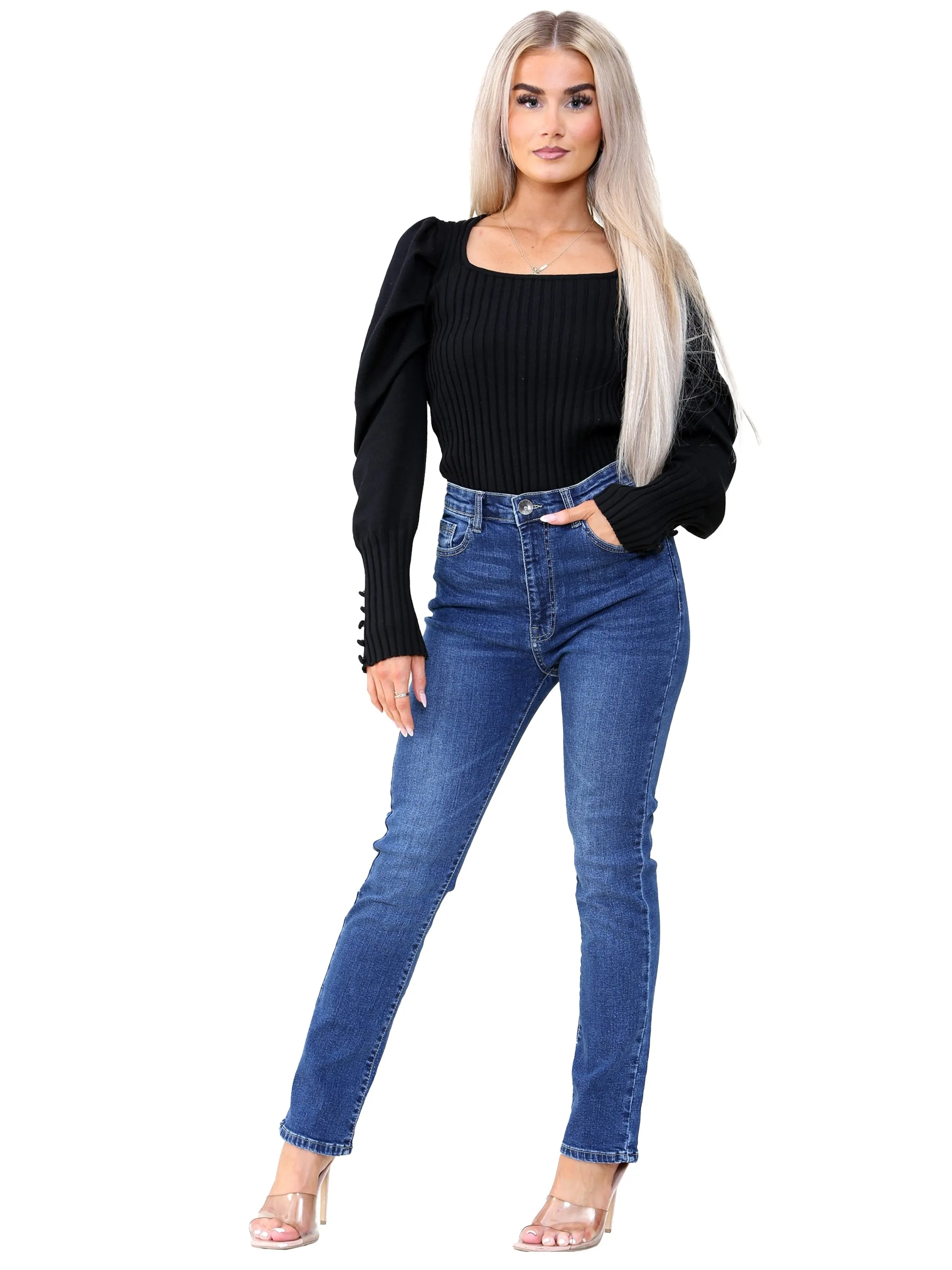 Kruze | Womens Straight Slim Denim Jeans