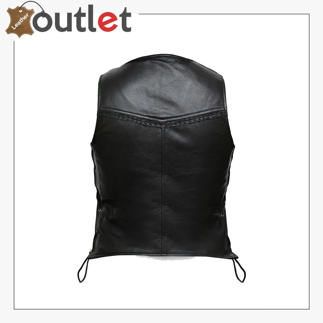 Ladies New Motorcycle Biker Soft Leather Vest Waistcoat