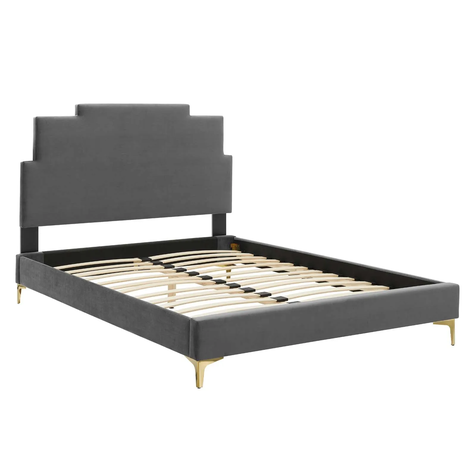 Lindsey Performance Velvet Platform Bed