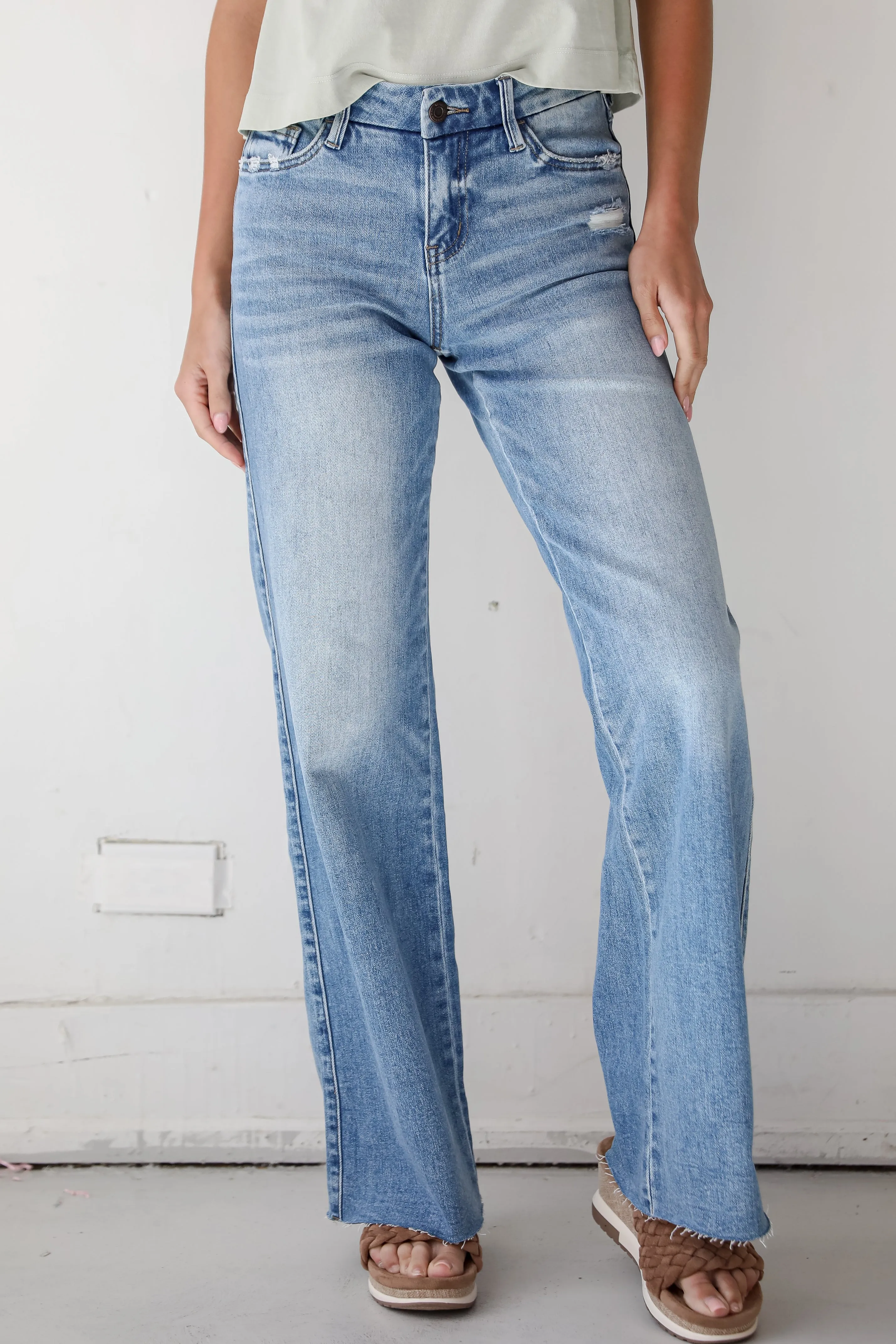 Lizzie Medium Wash Wide Leg Jeans