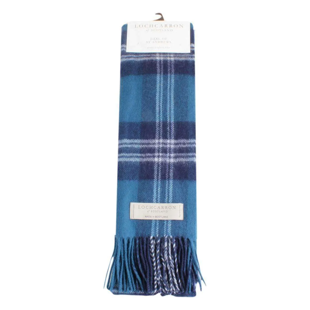 Locharron of Scotland Earl of St Andrews Lambwool Scarf - Blue/White