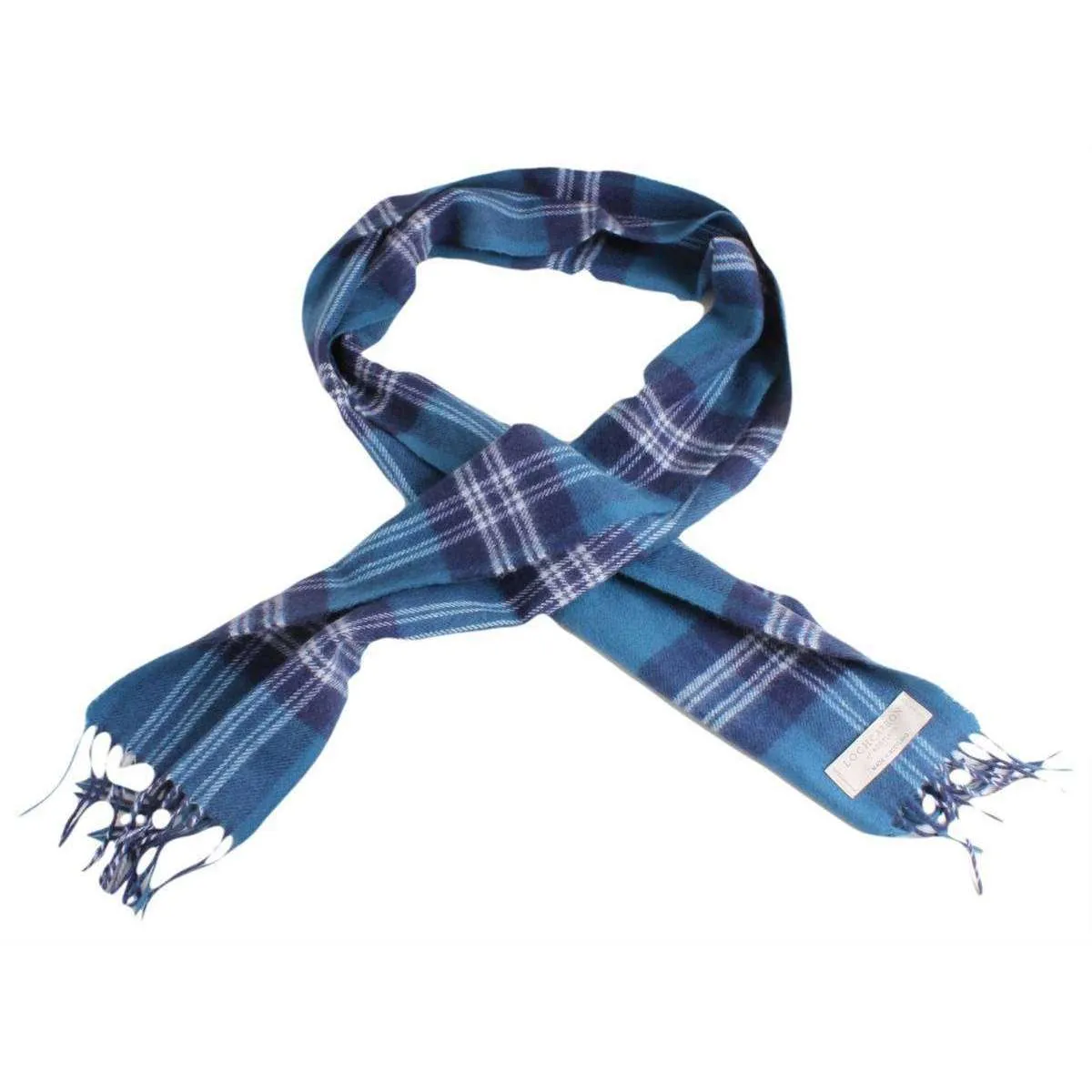 Locharron of Scotland Earl of St Andrews Lambwool Scarf - Blue/White