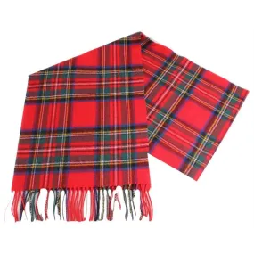 Locharron of Scotland Stewart Royal Modern Large Lambwool Scarf - Red/Navy/Yellow