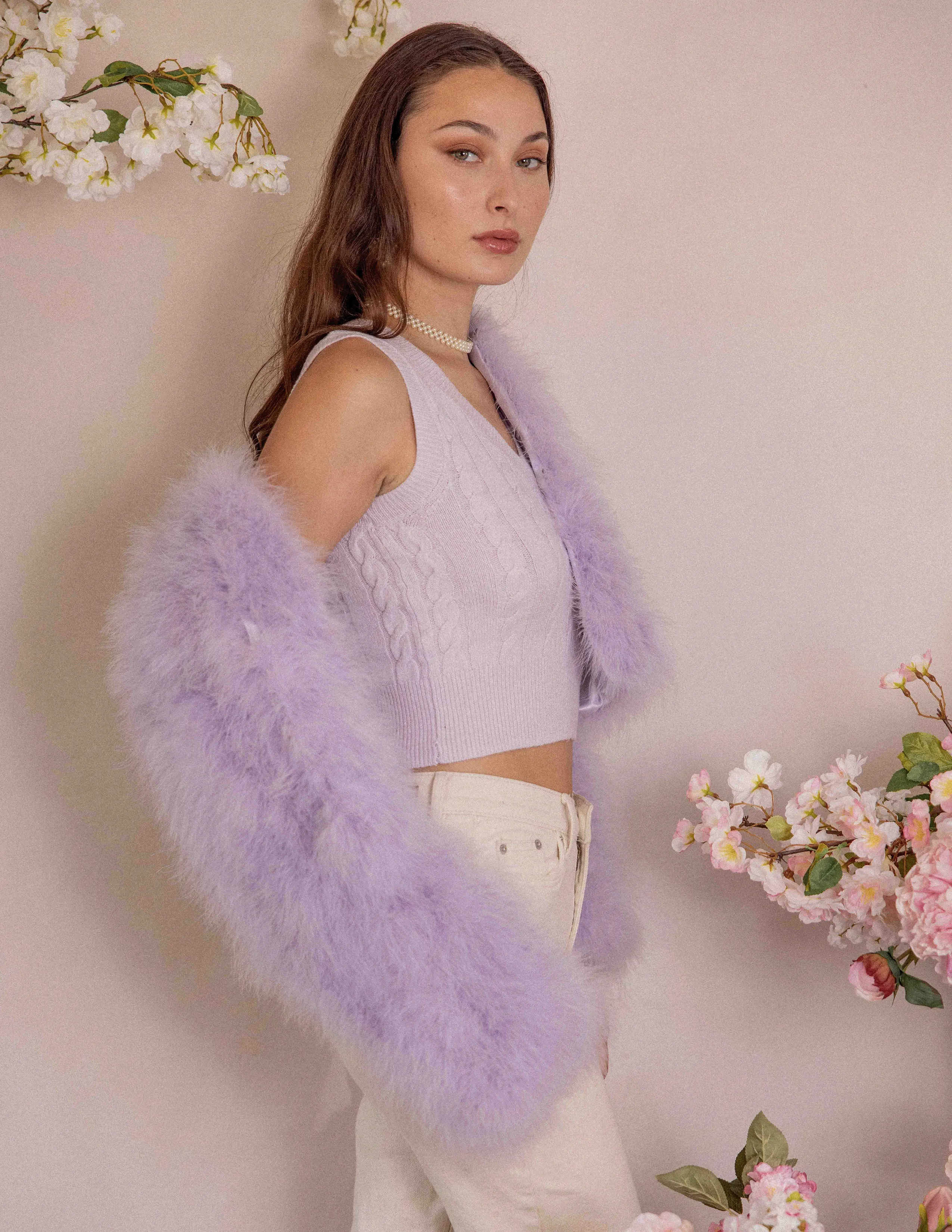 Lola - Crop Jacket in Lavender Fog