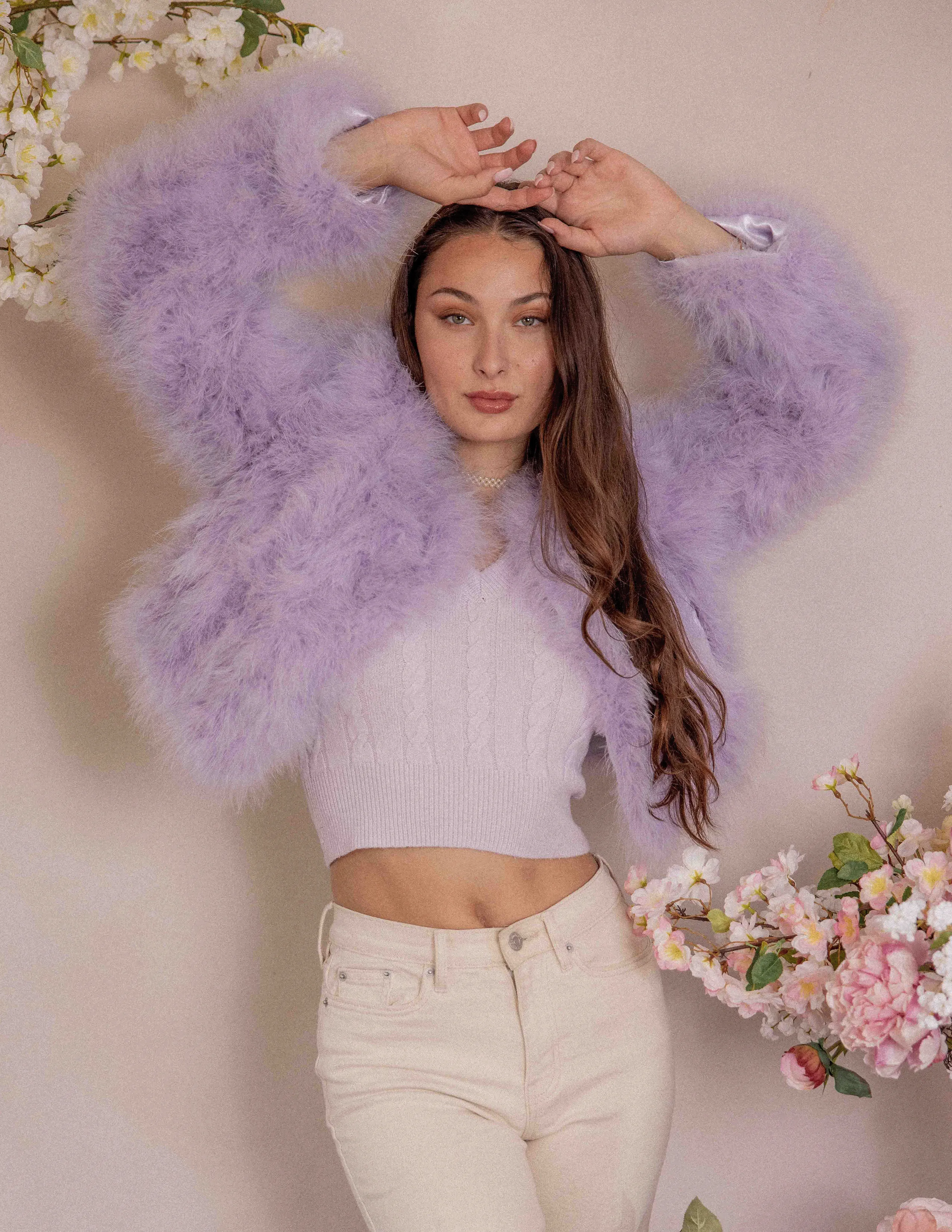 Lola - Crop Jacket in Lavender Fog