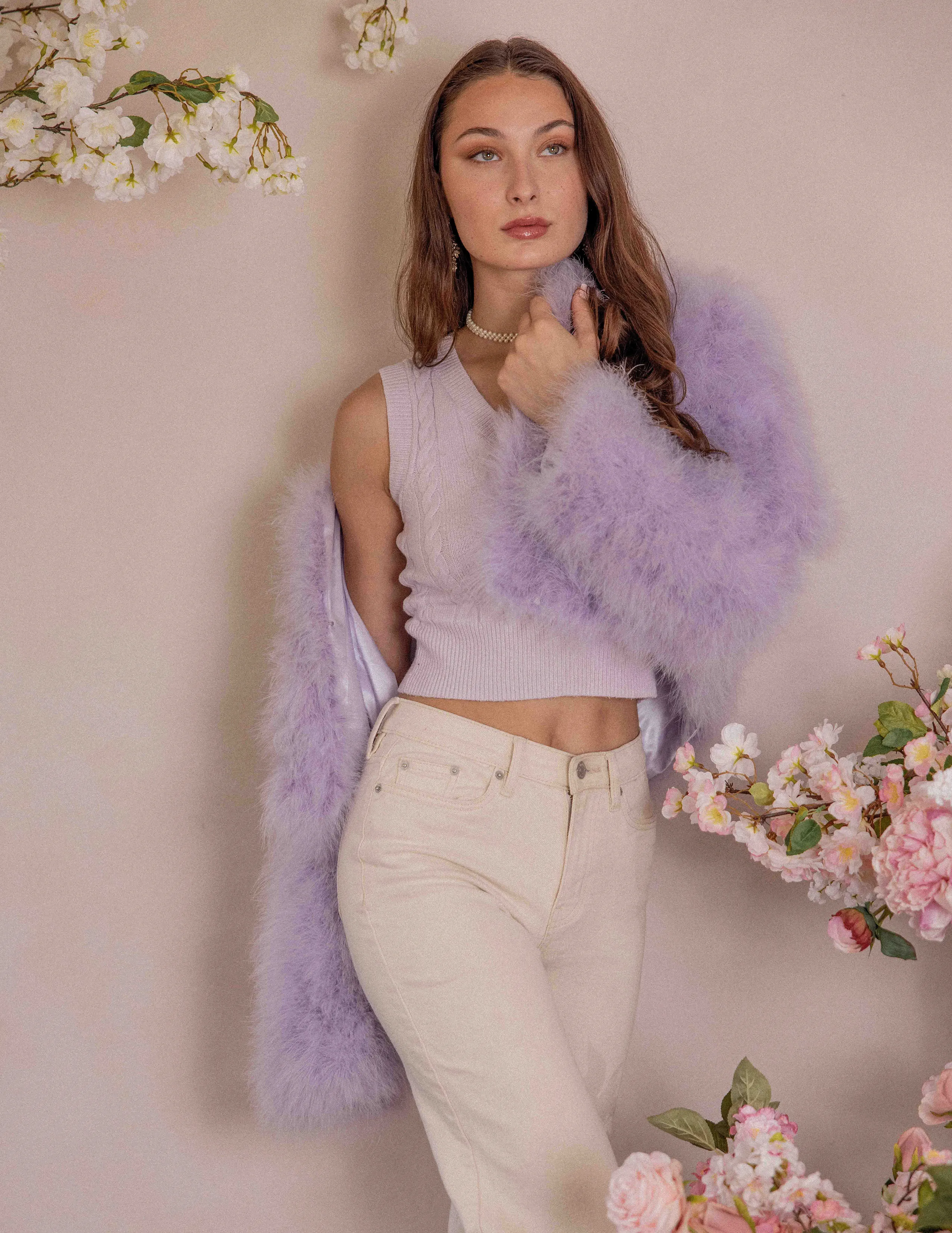 Lola - Crop Jacket in Lavender Fog