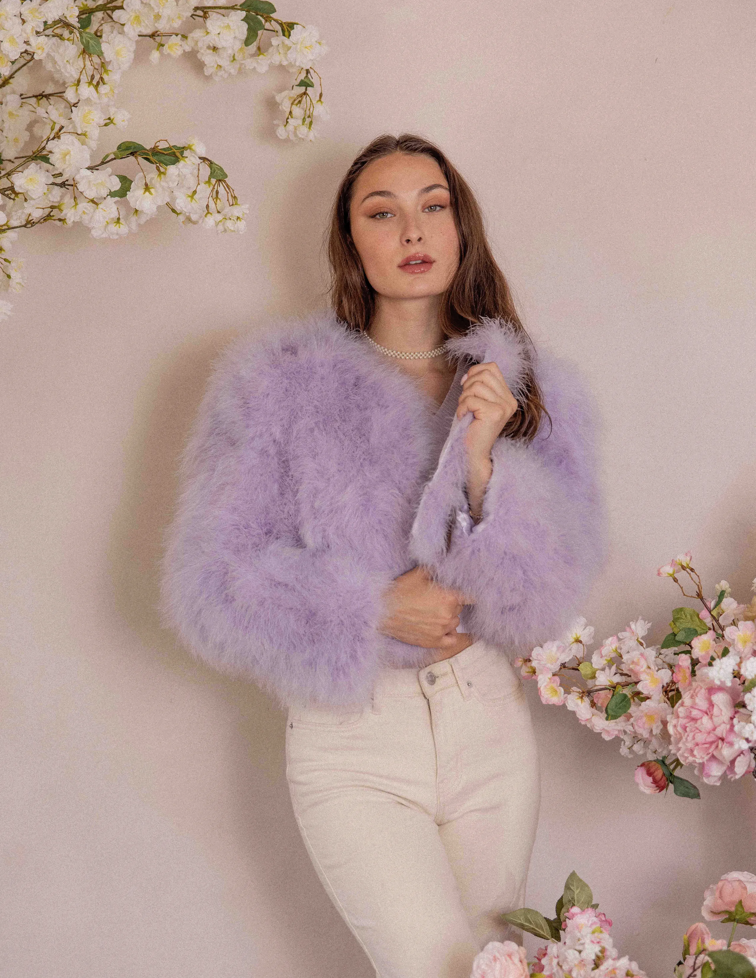 Lola - Crop Jacket in Lavender Fog