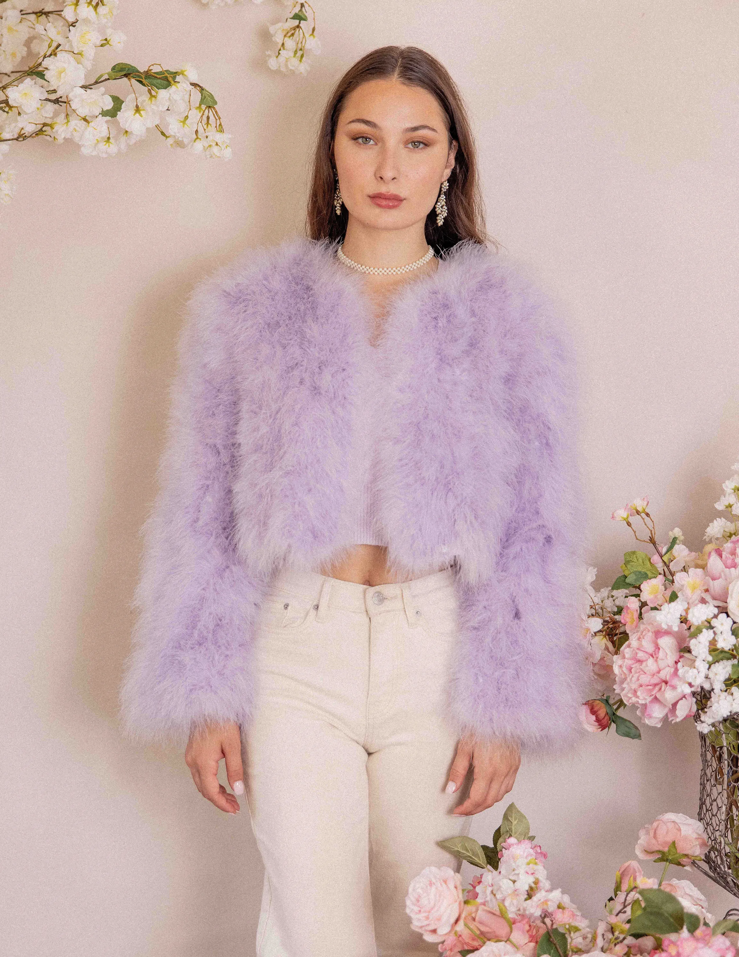 Lola - Crop Jacket in Lavender Fog