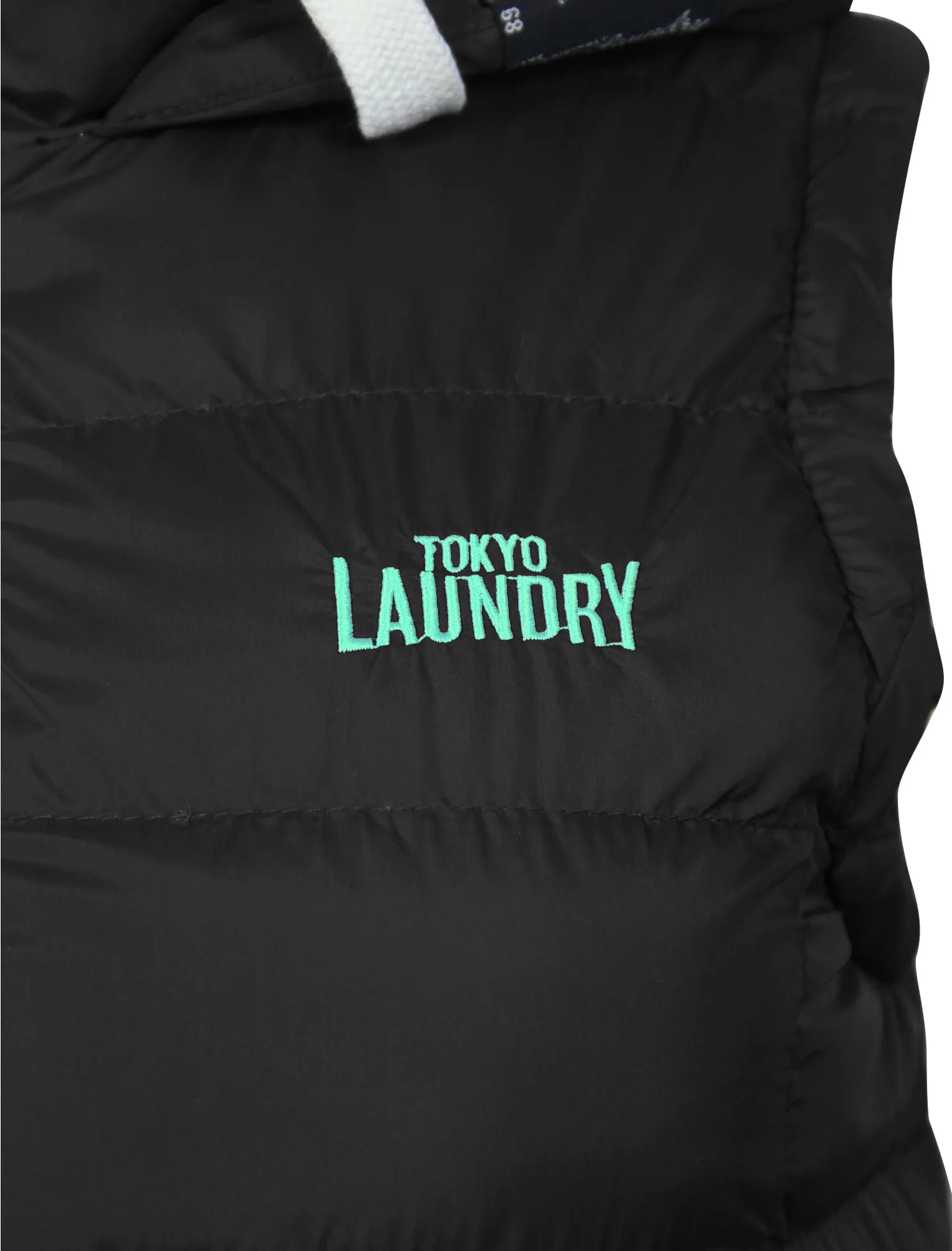 Lottie Fleece Lined Gilet In Black and Blue Radiance - Tokyo Laundry