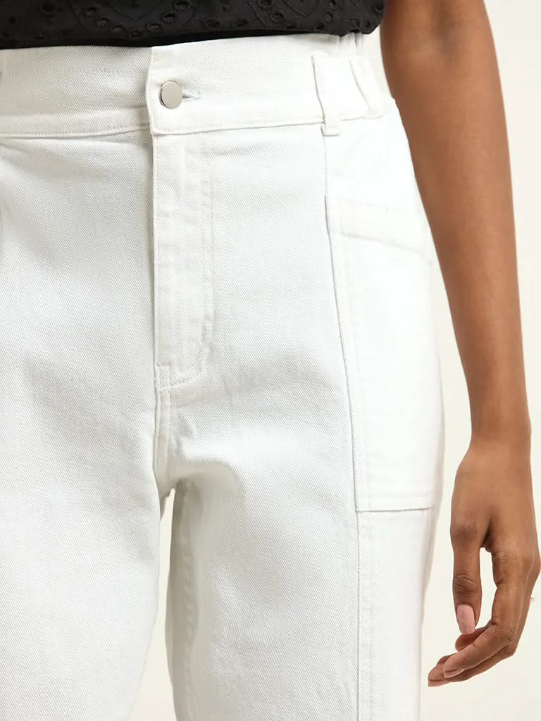 LOV White Wide Leg - Fit Mid - Rise Jeans