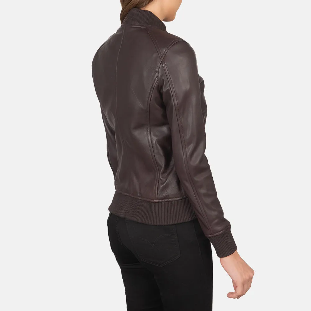 Lucy Maroon Leather Jacket