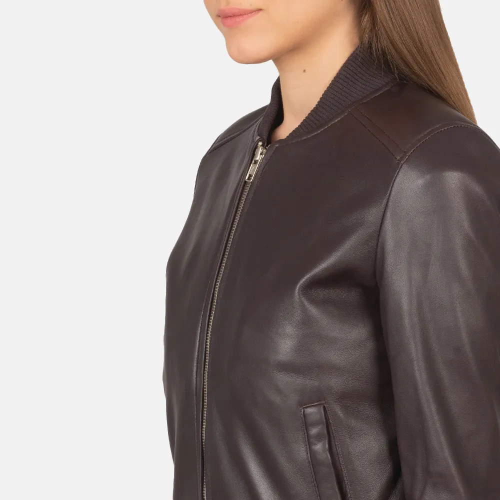 Lucy Maroon Leather Jacket