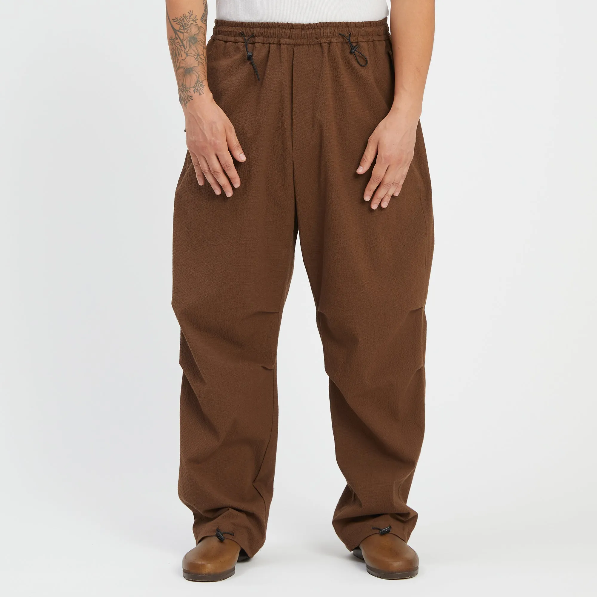 M100 Pant - Brown Puckered Cotton