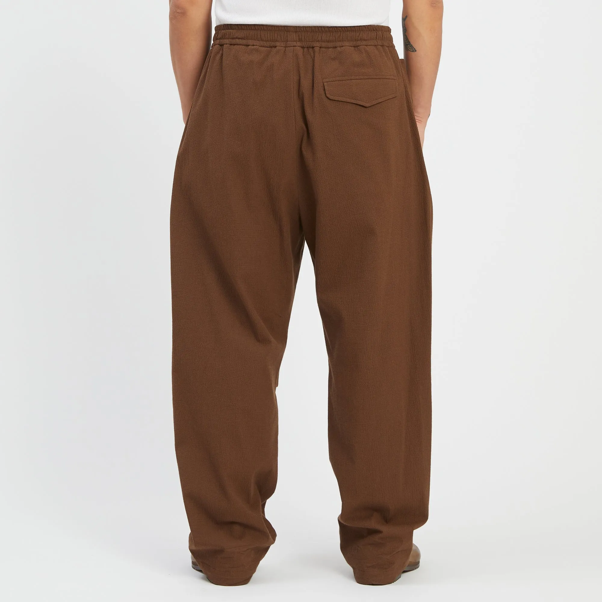 M100 Pant - Brown Puckered Cotton