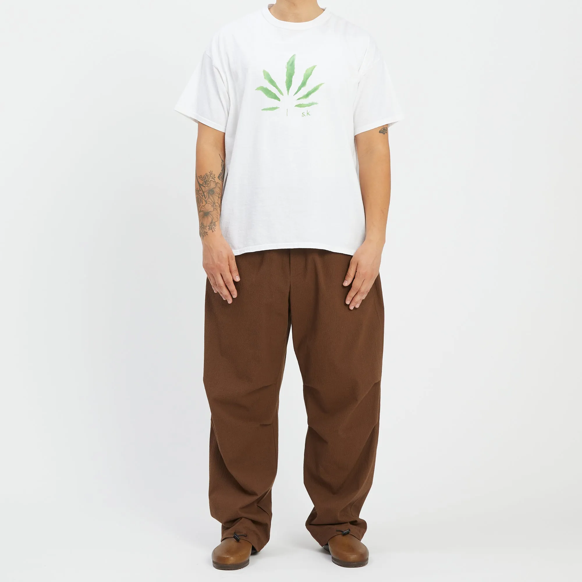 M100 Pant - Brown Puckered Cotton