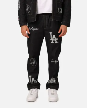 Majestic Athletic Los Angeles Dodgers Etched Denim Jeans Washed Black Denim