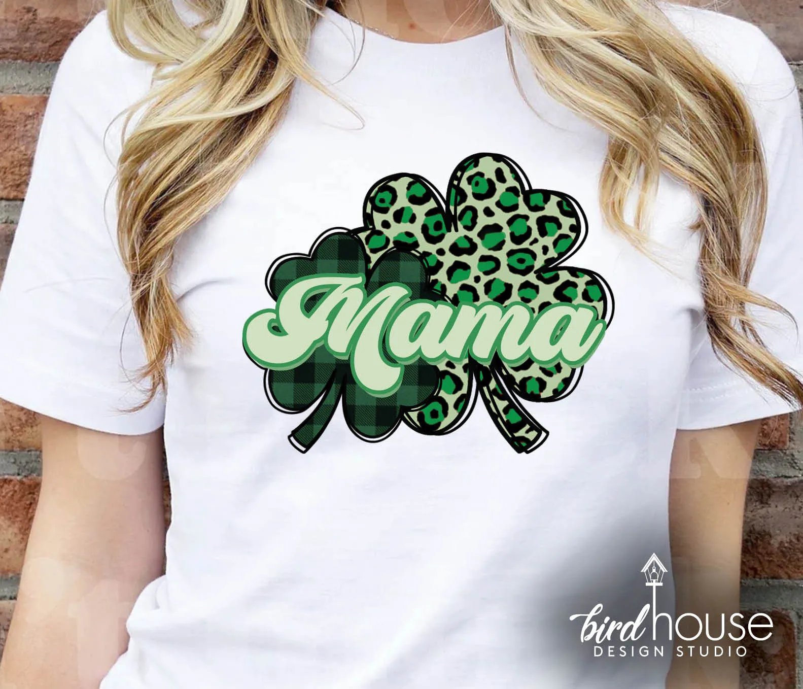 Mama Clover Leopard Print Shirt, Cute St. Patricks day Graphic Tee