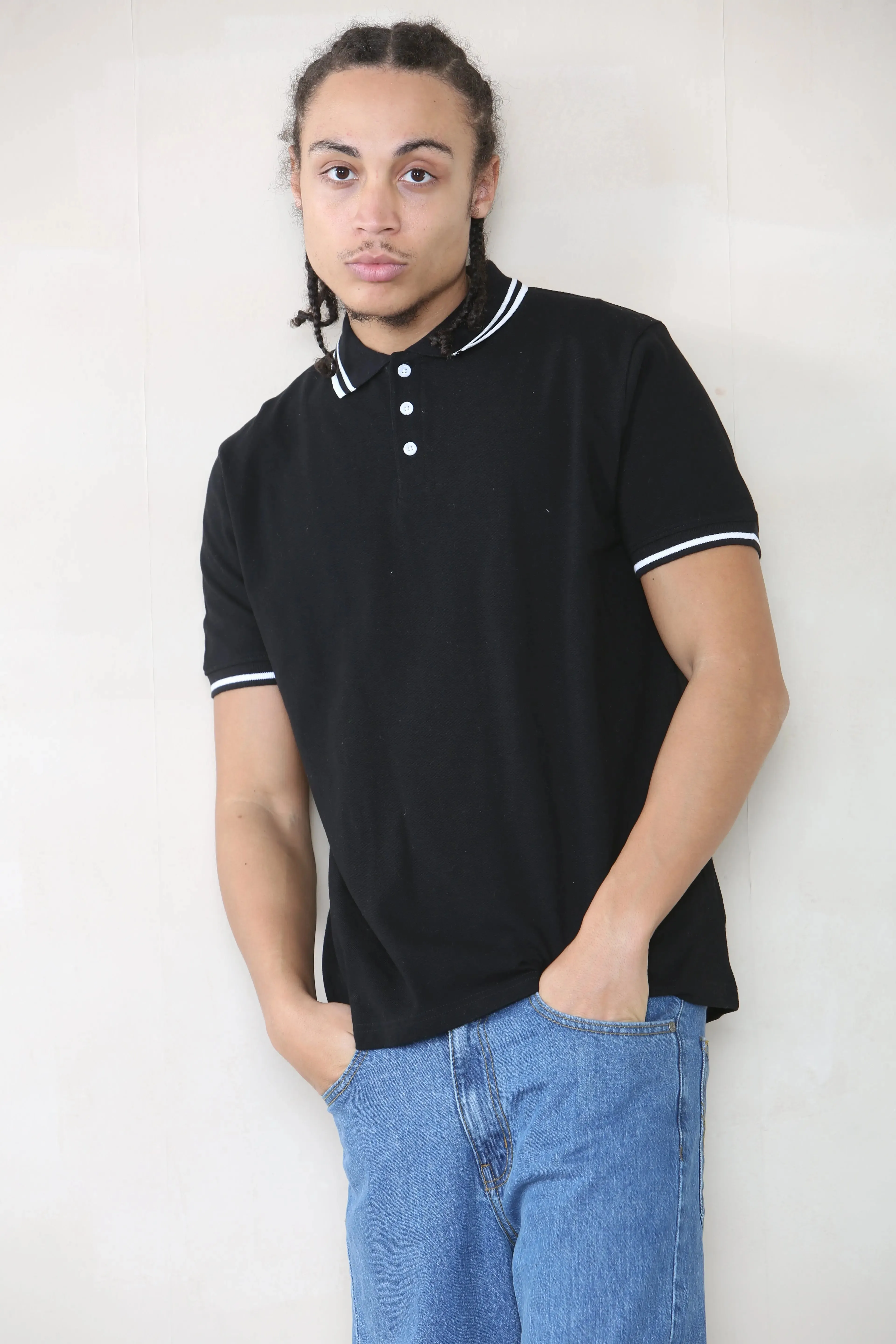 Man Slim Tipped Pique Polo Shirt