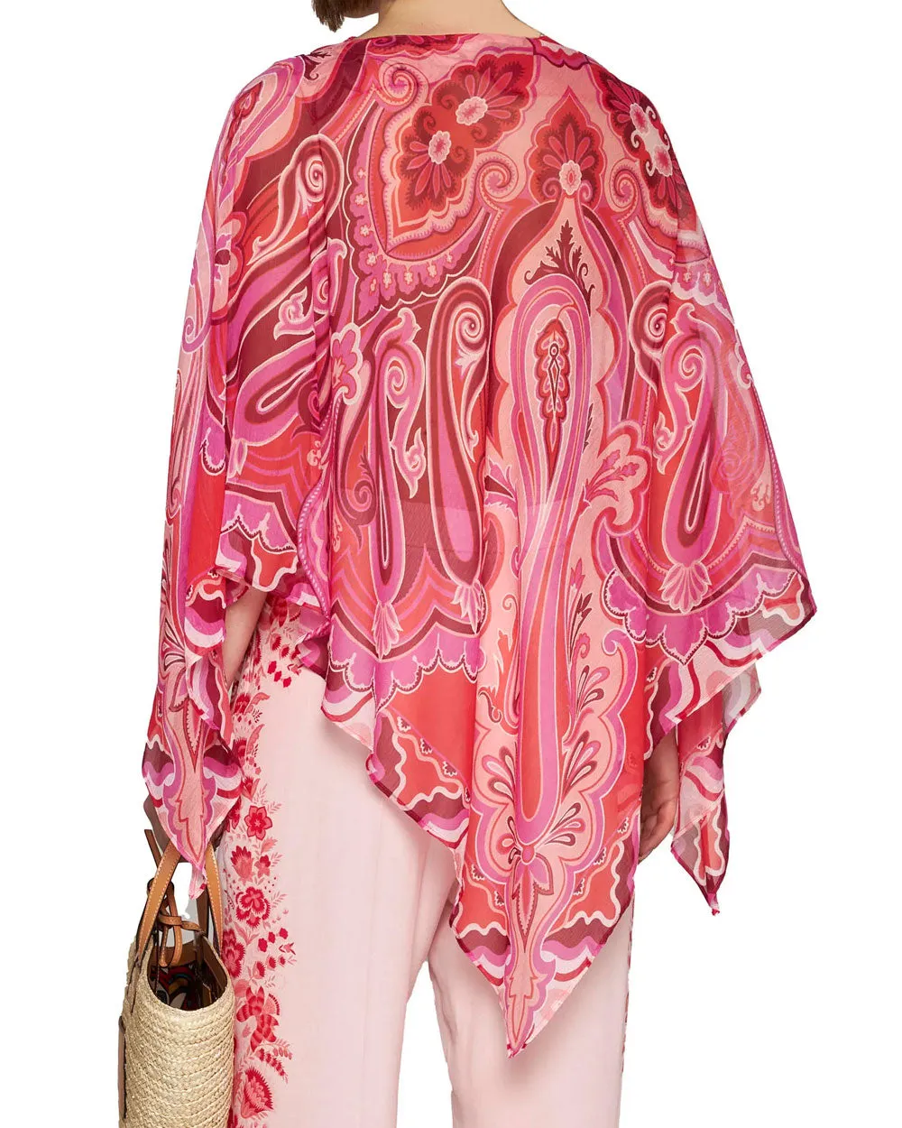 Mare Paisley Chiffon Poncho