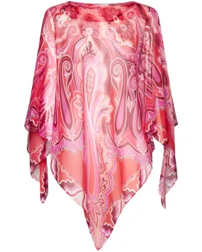 Mare Paisley Chiffon Poncho