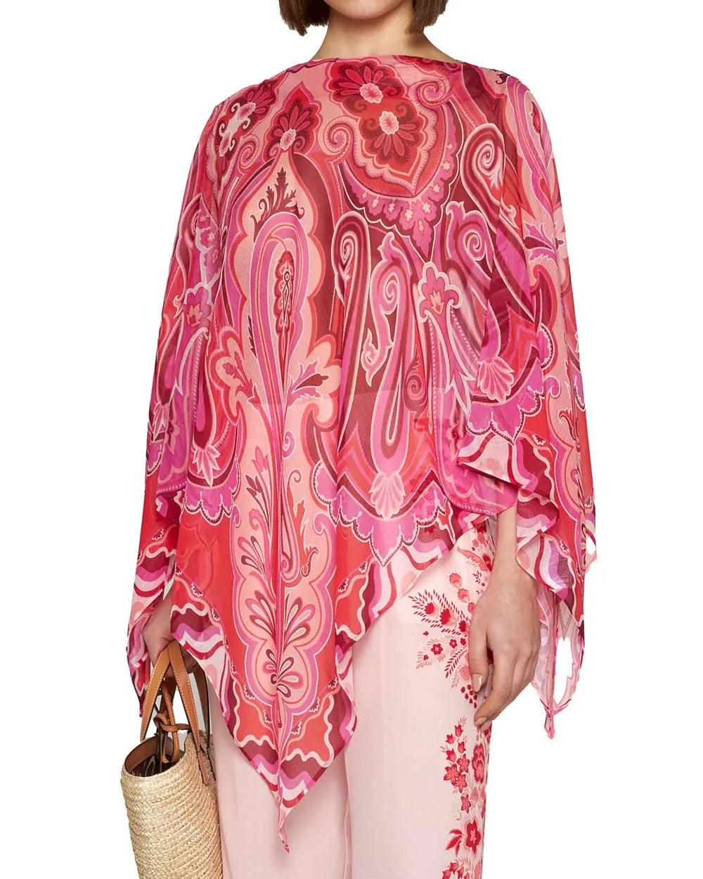 Mare Paisley Chiffon Poncho