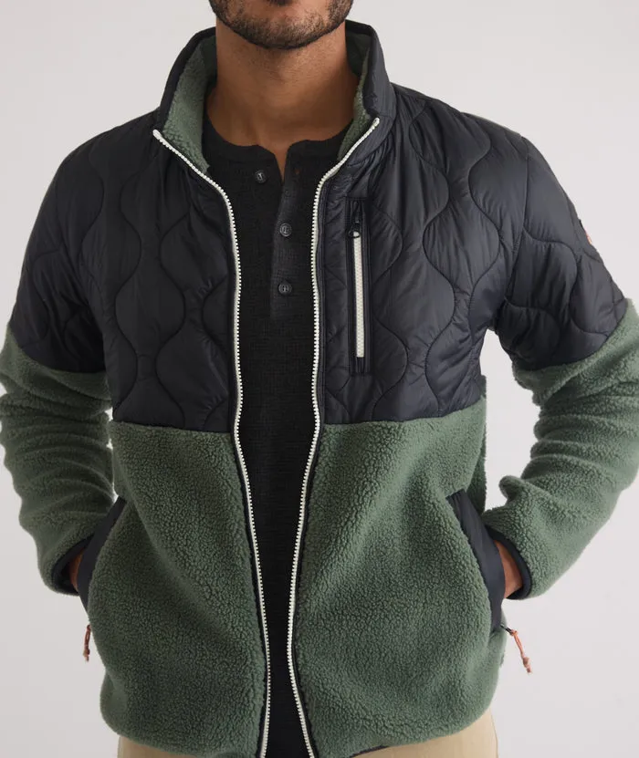 Marine Layer Bariloche Sherpa Jacket-anthracite/green