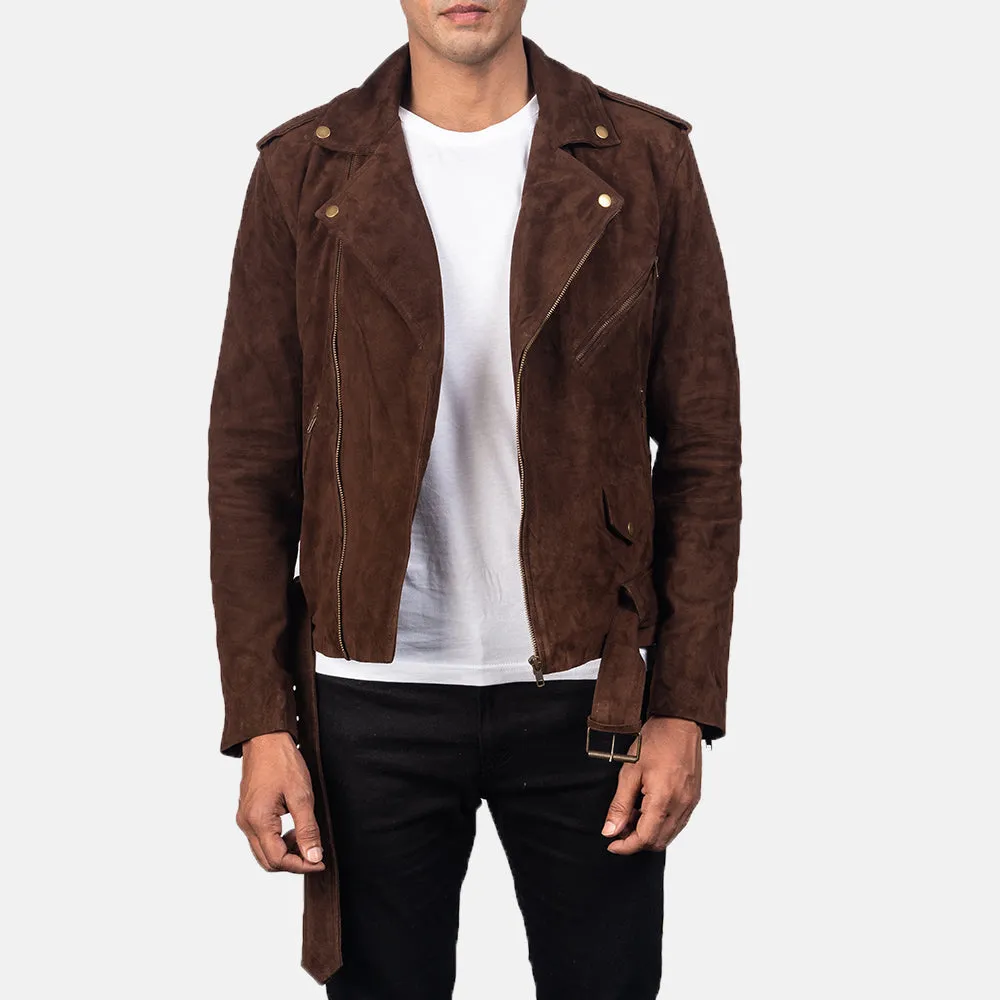 Marshal Dark Brown Leather Biker Jacket