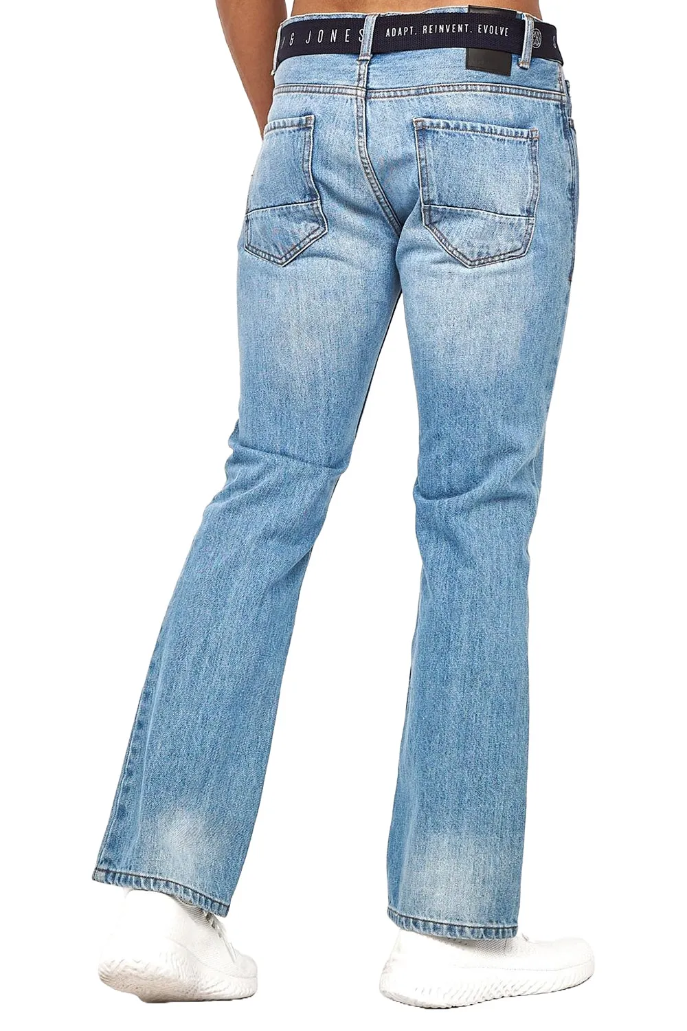 Mens Enrico Bootcut Denim Jeans with Free Belt