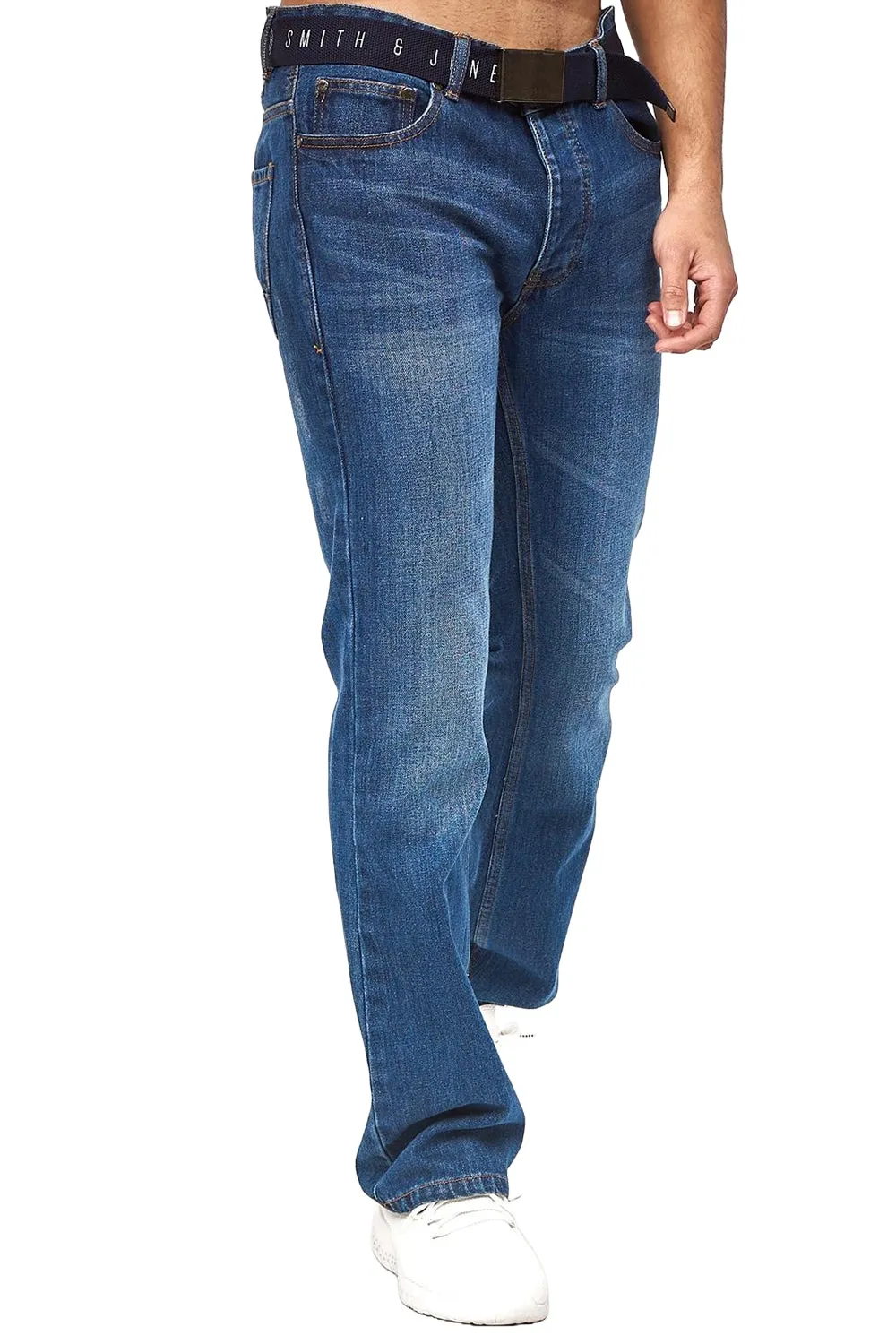 Mens Enrico Bootcut Denim Jeans with Free Belt