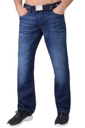 Mens Enrico Bootcut Denim Jeans with Free Belt