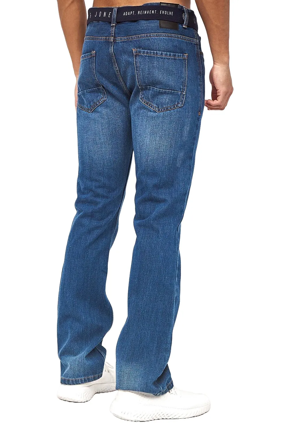 Mens Enrico Bootcut Denim Jeans with Free Belt