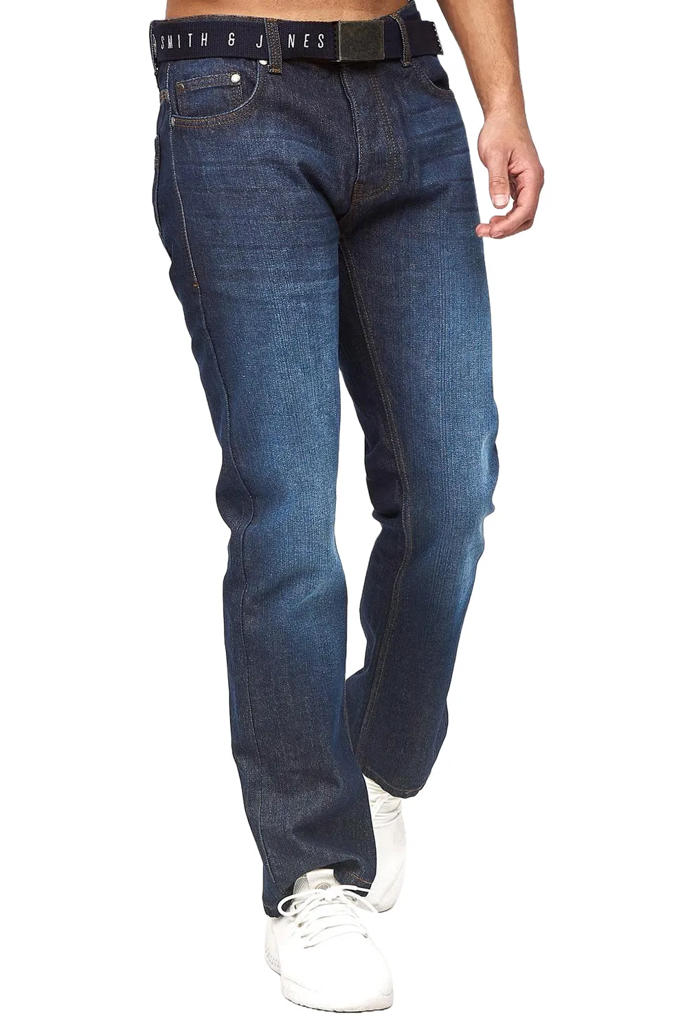 Mens Enrico Bootcut Denim Jeans with Free Belt