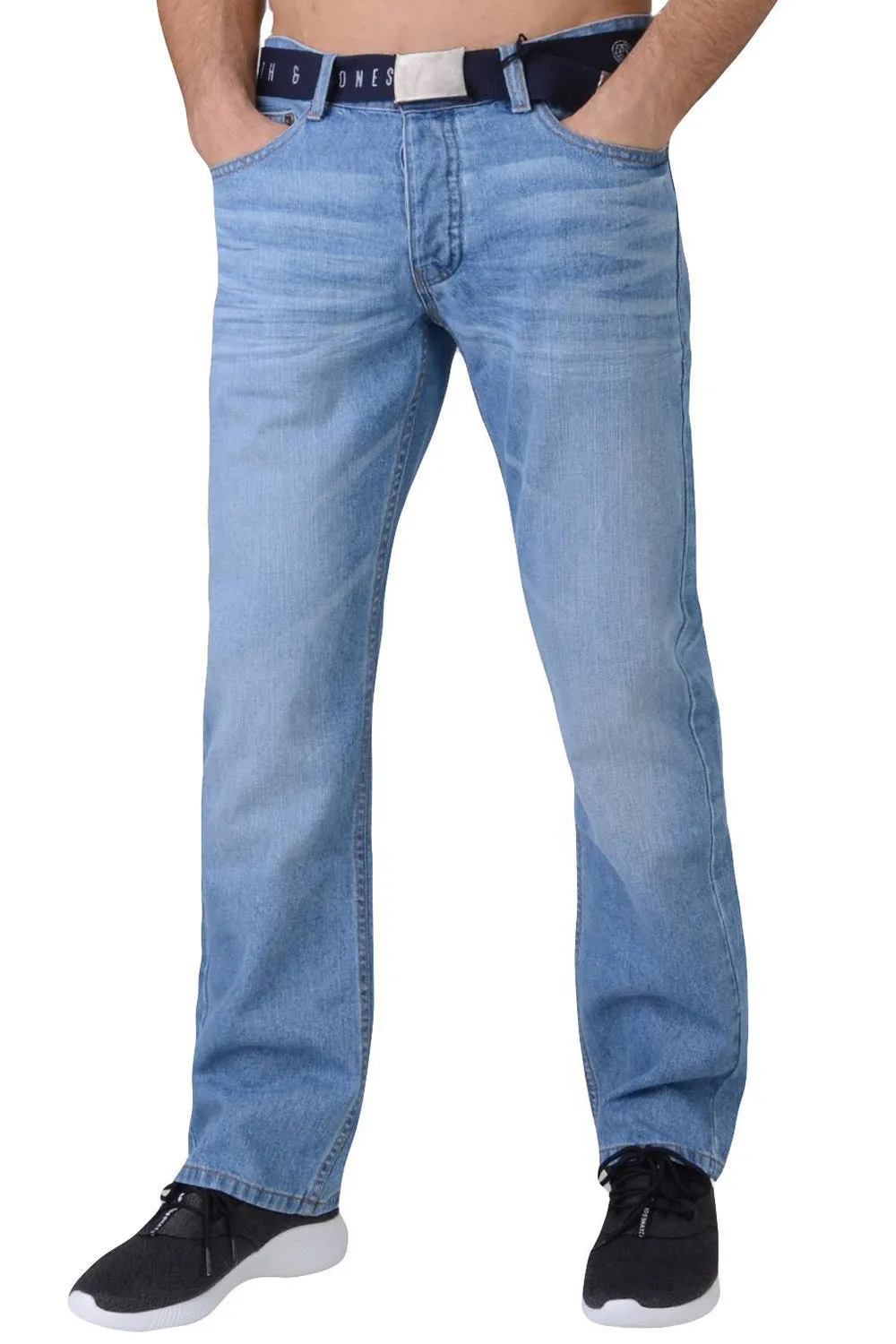 Mens Enrico Bootcut Denim Jeans with Free Belt