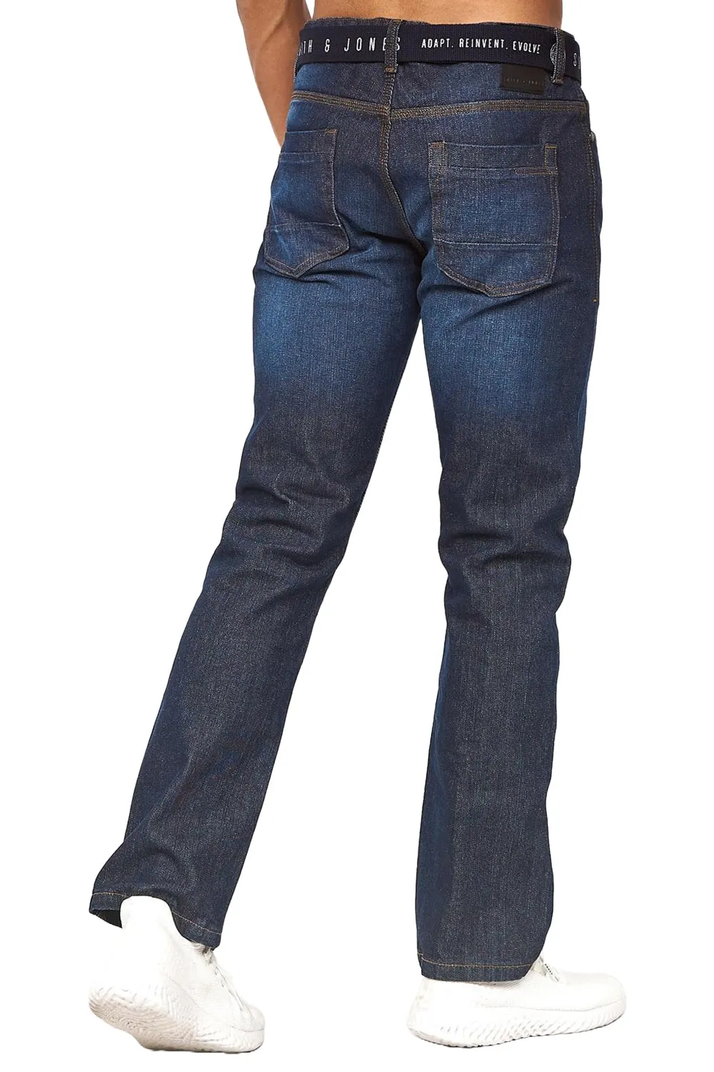 Mens Enrico Bootcut Denim Jeans with Free Belt