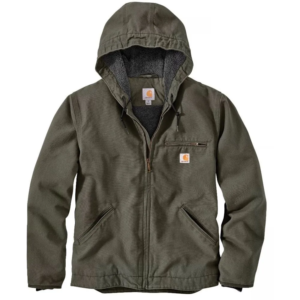 Men's Relaxed Fit Washed Duck Sherpa-Lined Jacket