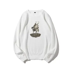 Mens Skeleton with Fairy Butterfly Wings Graphic Sweatshirts