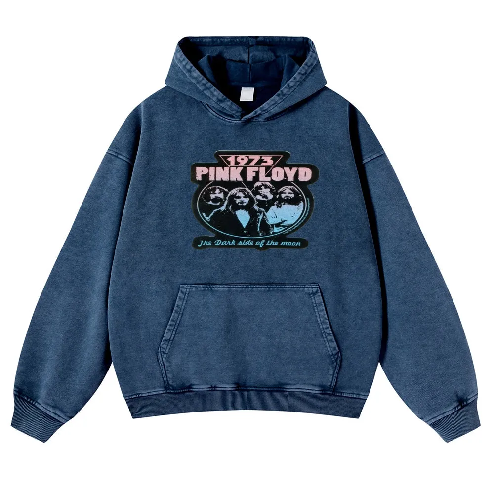 Mens Vintage 1973  Pink Floyd Rock Band Hoodies